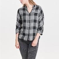 June Checked Shirt with 3/4 Batwing Sleeves