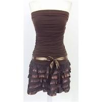 juju christine brown strapless dress size s