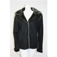 Just Size 12 Black Faux Suede Jacket Just - Size: 12 - Black - Casual jacket / coat