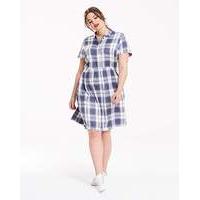 junarose blue checked shirt dress