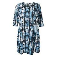 Junarose Blue Print Straight Dress