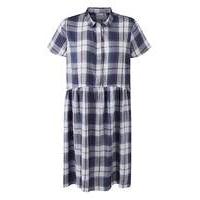 Junarose Blue Checked Shirt Dress