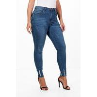 Jules Fray Hem Rip Skinny Jean - blue