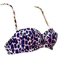 Juicy Couture Purple Balconnet Swimsuit Top Regeot Leopard women\'s Mix & match swimwear in purple