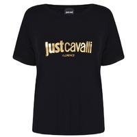 just cavalli logo print t shirt