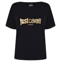 just cavalli logo print t shirt