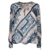 JUST CAVALLI Long Sleeve Paisley Blouse