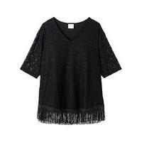 Junarose Fringe Trim Lace Top