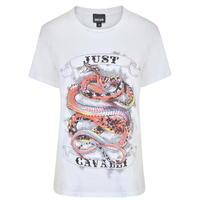 just cavalli snake scroll logo t shirt