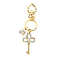 Juicy Couture Gold Tone Crystal Set Key Fob
