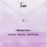 June Birthstone Necklace (Moonstone)