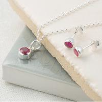 july birthstone jewellery set ruby