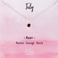 July Birthstone Necklace (Ruby)