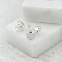 June Birthstone Earrings (Moonstone)