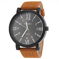 jubaoli mens military design khaki leather band quartz wrist watch coo ...