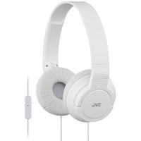 JVC On Ear Headphones with One Button Remote and Microphone White for