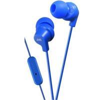 JVC In Ear Headphones with One Button Remote and Microphone Blue for