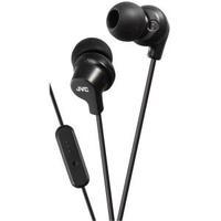 JVC In Ear Headphones with One Button Remote and Microphone Black for