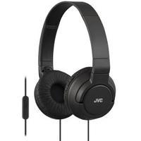 JVC On Ear Headphones with One Button Remote and Microphone Black for