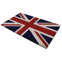 JVL Union Jack Flag 40x70cm Coir Doormat in Red and Blue