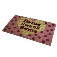 JVL Home Sweet Home Heart 40x70cm Coir Doormat in Pink