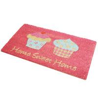 jvl home sweet home cupcake 40x70cm coir doormat in pink