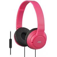 JVC HASR185R Lightweight Powerful Bass Headphones with Remote & Mic Red