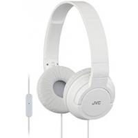 JVC HASR185W Lightweight Powerful Bass Headphones with Remote & Mic White