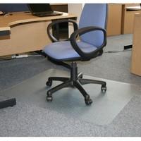 JVL Office Chair Clear Vinyl Carpet Protector Rectangular Mat with Grips - 90 x 120 cm