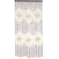 JVL Tuscany Hanging Wooden Beaded Door Curtain Screen, Eyes - 90 x 180 cm