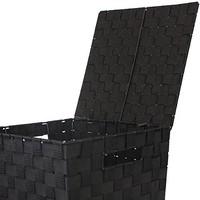 JVL Black Tapered Laundry Basket with Inset Handles, Black