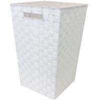 JVL Modern Tapered Laundry Basket with Inset Handles - White