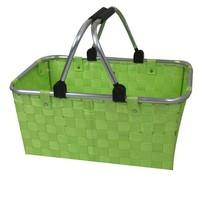 JVL 47 x 30 x 22 cm Rectangular All Purpose Aluminium Frame Shopping Basket, Green