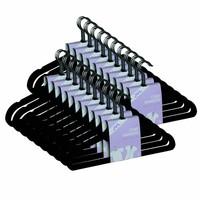 JVL Black 60 pack thin velvet space saving non-slip coat hangers