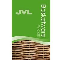 JVL Buff Wicker Honey Storage Baskets with Wooden Handles - Set of 3