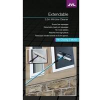 JVL Purple Extendable 3.5 Metre Telescopic Smear Free Squeegee Soft Head Window Cleaner Kit