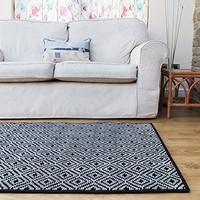 JVL Traditional Luxurious Quality Wool Pile Duncan Black Pattern Rug with Hessian Style Backing, 90 x 150 cm