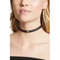 k initial faux leather choker