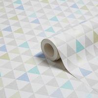 K2 Oslo Blue Geometric Wallpaper