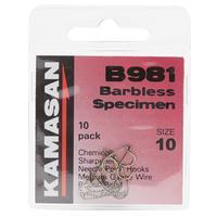 Kamasan B981 Eyed Barbless Hooks - Size 10