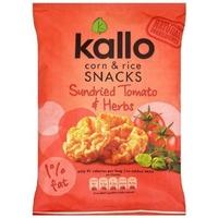 kallo foods sundried tomato and herb corn rice snacks 25g