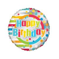 Kaleidoscope 18 Inch Circle Foil Balloon - Unisex Happy Birthday