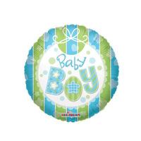 Kaleidoscope 18 Inch Circle Foil Balloon - Baby Boy Bib