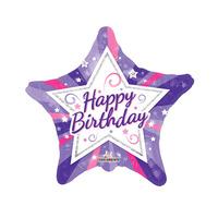 Kaleidoscope 18 Inch Foil Balloon - Happy Birthday Star