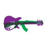 kalashnikovrickenbacker greenpurple on white by patrick thomas