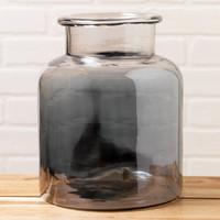 Kamalika Smokey Grey Glass Vase - Medium
