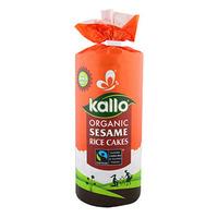 Kallo Organic Fairtrade Thick Slice Sesame Rice Cakes (130g)