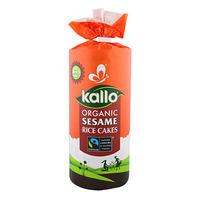 kallo organic fairtrade thick slice sesame rice cakes 130g