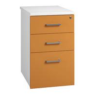 Kaleidoscope 3 Drawer Desk High Pedestal 60cm Orange Professional Assembly Included