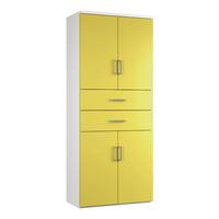 Kaleidoscope 4 Door 2 Drawer Combination Cupboard Yellow Self Assembly Required